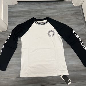 Black and White Long Sleeve Raglan Shirt